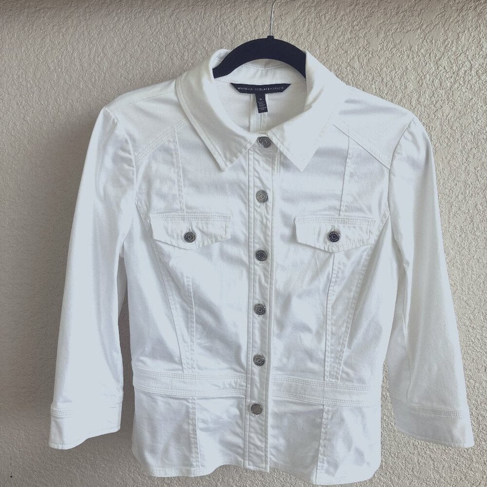 White 3-quarter sleeved jacket, size 8, from White House Black Market
